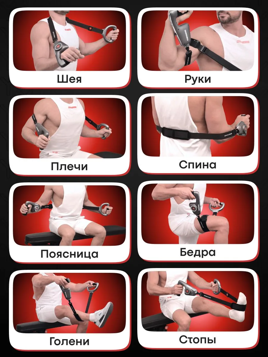 Зоны тела для массажа Yamaguchi Massage Gun Belt